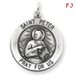 Sterling Silver Antiqued Saint Peter Medal