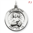 Sterling Silver Antiqued Saint Peter Medal
