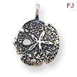 Sterling Silver Antiqued Sanddollar Charm