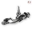 Sterling Silver Antiqued Scuba Diver Charm