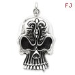 Sterling Silver Antiqued Skull Pendent