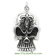 Sterling Silver Antiqued Skull Pendent