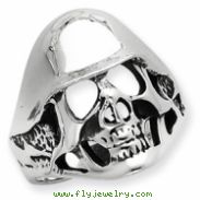 Sterling Silver Antiqued Skull Ring