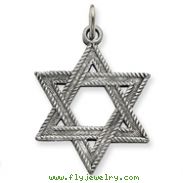 Sterling Silver Antiqued Star of David Charm