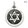 Sterling Silver Antiqued Star of David Medal