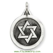 Sterling Silver Antiqued Star of David Medal