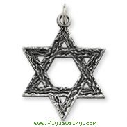 Sterling Silver Antiqued Star of David Pendant