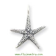 Sterling Silver Antiqued Starfish Pendant