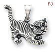 Sterling Silver Antiqued Tiger Charm