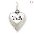 Sterling Silver Antiqued Truth Heart Pendant