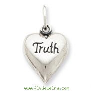 Sterling Silver Antiqued Truth Heart Pendant