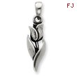 Sterling Silver Antiqued Tulip Pendant