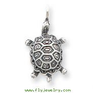 Sterling Silver Antiqued Turtle Pendant