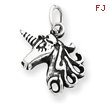 Sterling Silver Antiqued Unicorn Head Charm