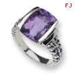 Sterling Silver Antiqued w/14k Amethyst Ring