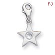 Sterling Silver April CZ Birthstone Star Charm