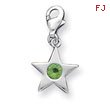 Sterling Silver August CZ Birthstone Star Charm