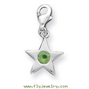 Sterling Silver August CZ Birthstone Star Charm