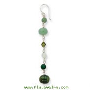 Sterling Silver Aventurine, Amazonite, Freshwater Pearl, Olivine Crystal Earrings