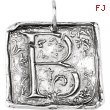 Sterling Silver B Polished POSH VINTAGE INITIAL PENDANT