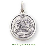 Sterling Silver Baptism Medal