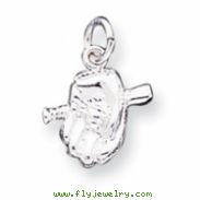 Sterling Silver Baseball Glove & Bat Charm