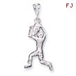 Sterling Silver Basketball Player Charm