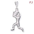 Sterling Silver Basketball Player Charm