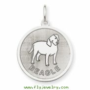 Sterling Silver Beagle Disc Charm