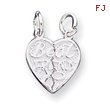 Sterling Silver Best Friends 2-Piece Break Apart Heart Charm