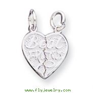 Sterling Silver Best Friends 2-Piece Break Apart Heart Charm