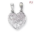Sterling Silver Best Friends Break Apart Heart Charm