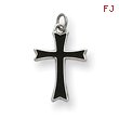 Sterling Silver Black Enameled Cross