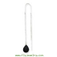 Sterling Silver Black Quartz Threader Earrings