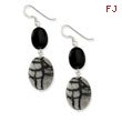 Sterling Silver Black Sardonyx & Zebra Jasper Earrings