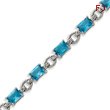 Sterling Silver Blue & Clear CZ Bracelet