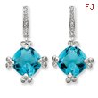 Sterling Silver Blue & Clear CZ Post Earrings