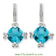 Sterling Silver Blue & Clear CZ Post Earrings