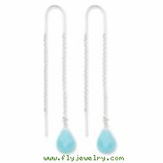 Sterling Silver Blue Agate Threader Earrings