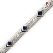 Sterling Silver Blue And Clear CZ Bracelet