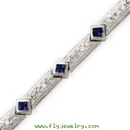 Sterling Silver Blue And Clear CZ Bracelet