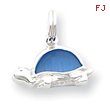 Sterling Silver Blue Cat's Eye Turtle Charm