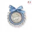 Sterling Silver Blue Crib Medal