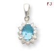 Sterling Silver Blue Crystal Pendant