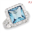 Sterling Silver Blue CZ Ring