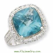 Sterling Silver Blue CZ Ring