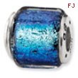 Sterling Silver Blue Dichroic Glass Bead