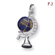 Sterling Silver Blue Enamaled Globe