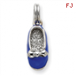 Sterling Silver Blue Enamel Shoe Charm