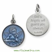 Sterling Silver Blue Epoxy Angel Charm